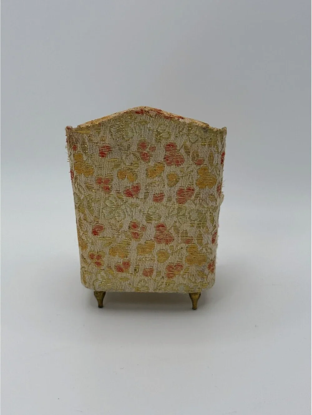 1:12 Scale Vintage Ideal Petite Princess Dollhouse Wingback Chair Gold 1960s